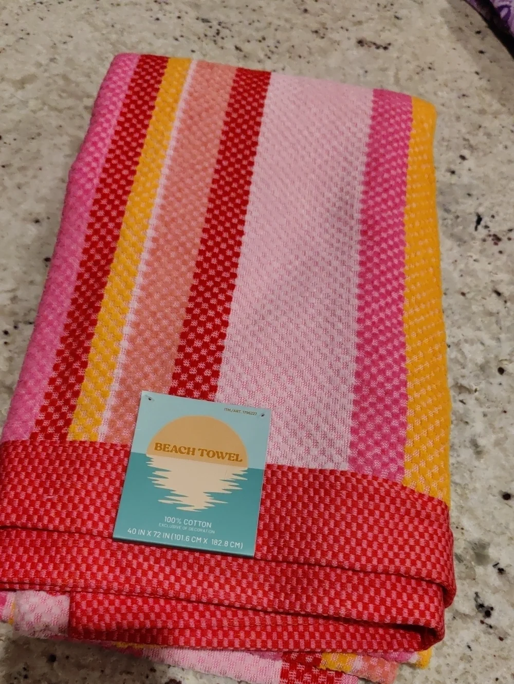 New!Welspun Beach Towel Multicolor Doris Striped Cotton Summer Y2K Cottagecore